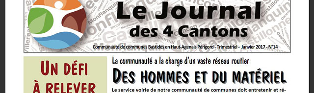 A la Une du N°14 du Journal des 4 Cantons... A la Une du N°14 du Journal des 4 Cantons...