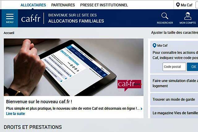 le nouveau site de votre Caf est désormais en ligne !...| Photo DR le nouveau site de votre Caf est désormais en ligne !...| Photo DR