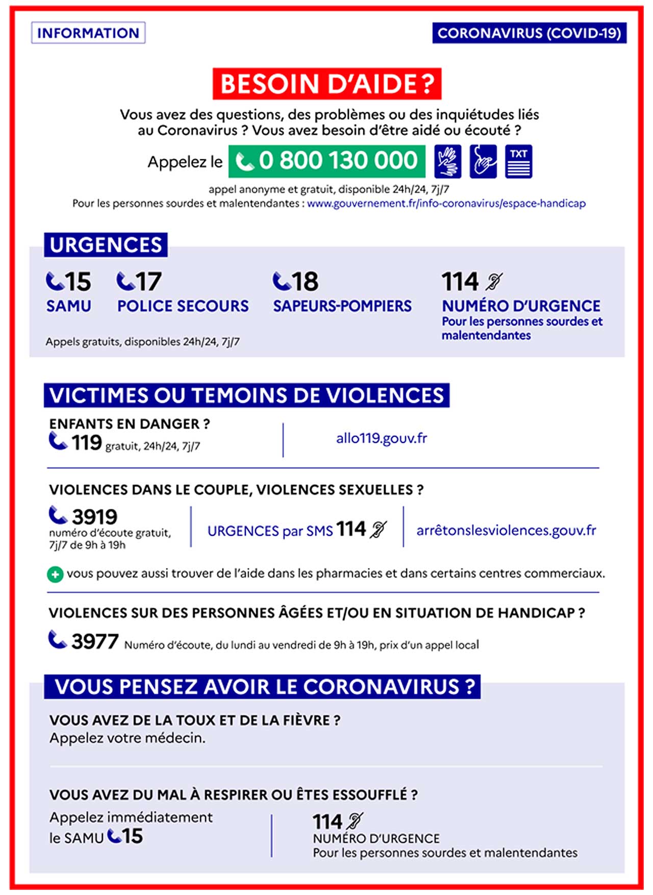 Fiche N°1 extraite du Guide Covid-19 publié par le Gouvernement... - Gouvernement français Fiche N°1 extraite du Guide Covid-19 publié par le Gouvernement... - Gouvernement français