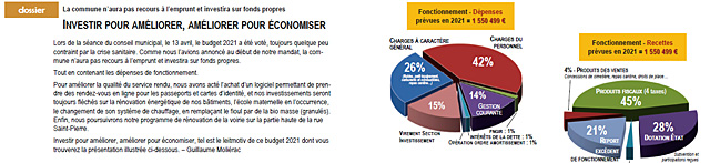 En huit graphiques, le dossier du JdV présente les grands postes du budget... - | Photo © Jean-Paul Epinette