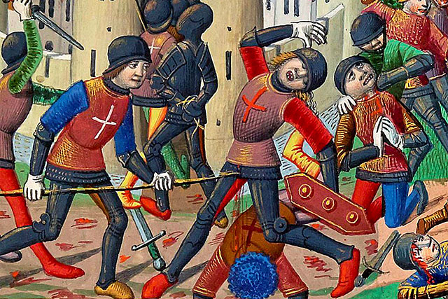 Au début de la guerre de Cent ans, Villeréal est sous pavillon anglais... - Martial d’Auvergne (vers 1475-1500) - BnF