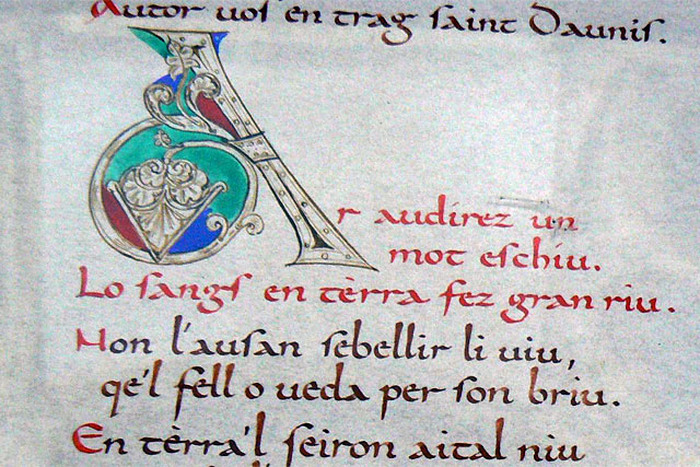 Composée vers 1060, la Canson de Sainte Foy est l'un des textes occitan les plus anciens connus. - © Manuscrit conservé à la Bibliothèque  de l’Université de Leyde (Pays-Bas)