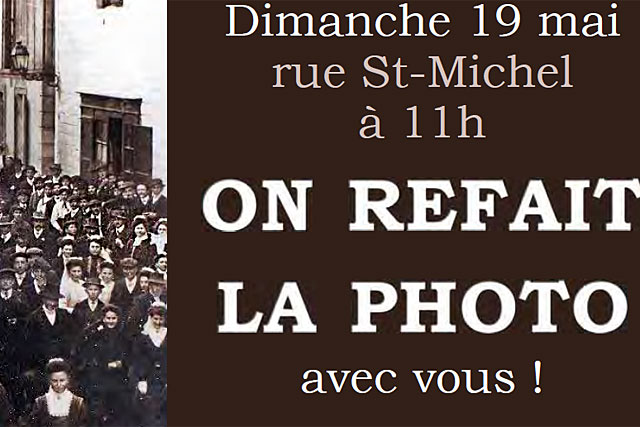 Dimanche 19 mai 2019, on refait la photo du siècle rue Saint-Michel. - | Mémoire de Villeréal, Droits réservés