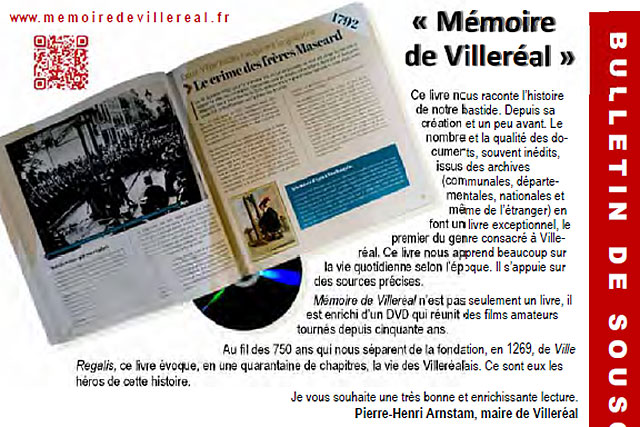 2019 - Le livre Mémoire de Villeréal a été diffusé par souscription. - | Mémoire de Villeréal, Droits réservés